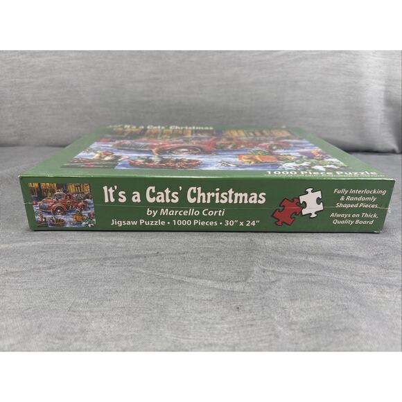 Vermont Christmas Company It's a Cat's Christmas 1000 PC Jigsaw Puzzle SEALED - Picture 3 of 6